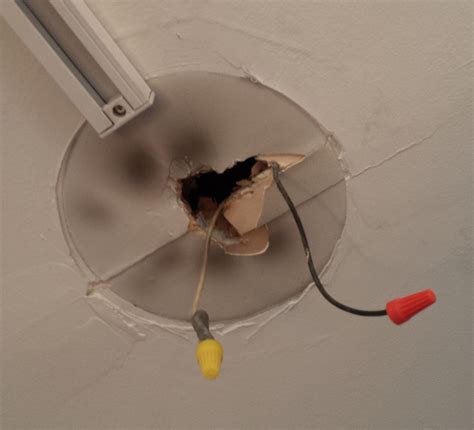 how to remove ceiling electrical junction box|replacing a ceiling electrical box.